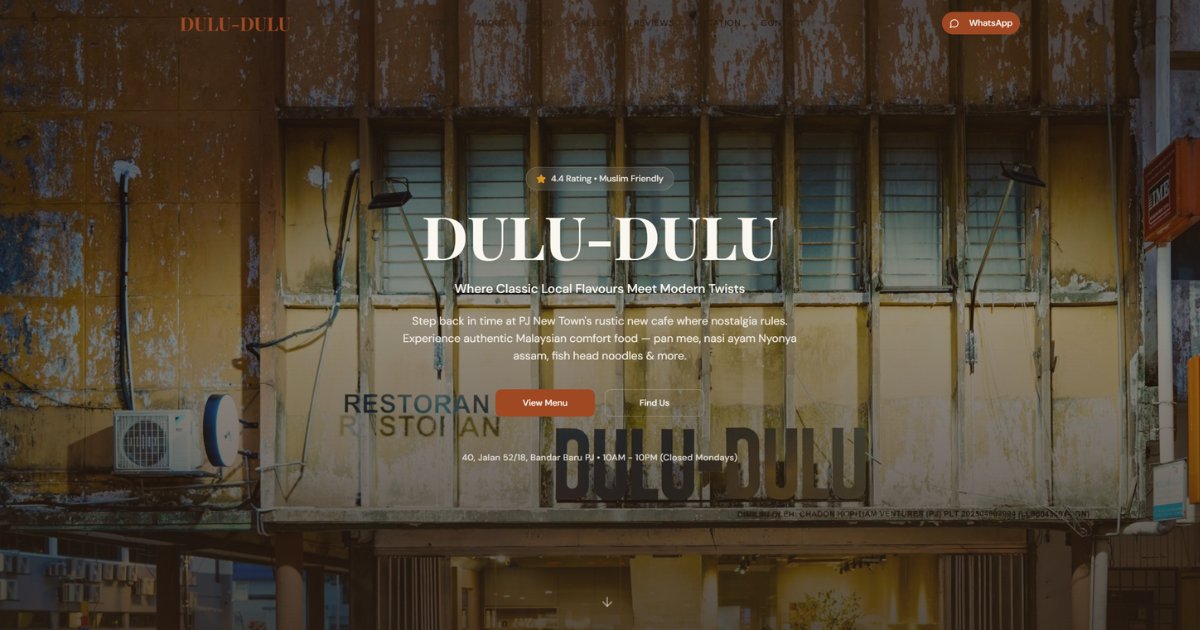 Dulu Dulu KL (duludulukl.com) — website screenshot built by Sinux Consulting