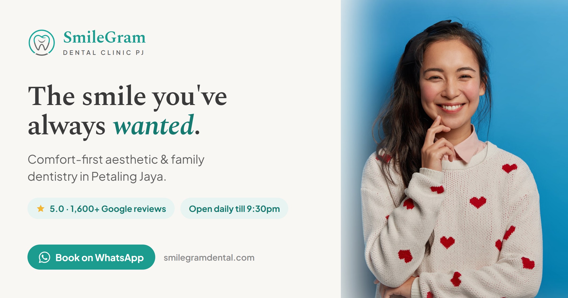Smilegram Dental (smilegramdental.com) — website screenshot built by Sinux Consulting